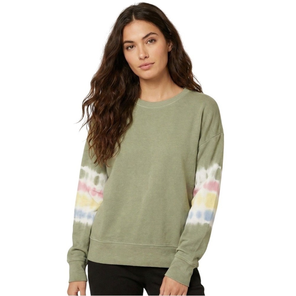 Sundry Tie Dye Sleeve Pistachio Green‎ Terry sweatshirt size 1 / small NWT